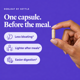 One capsule before the meal: less bloating, lighter after meals, easier digestion