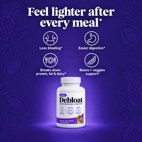 Feel lighter after every meal: less bloating, easier digestion, breaks down protein, fat and dairy