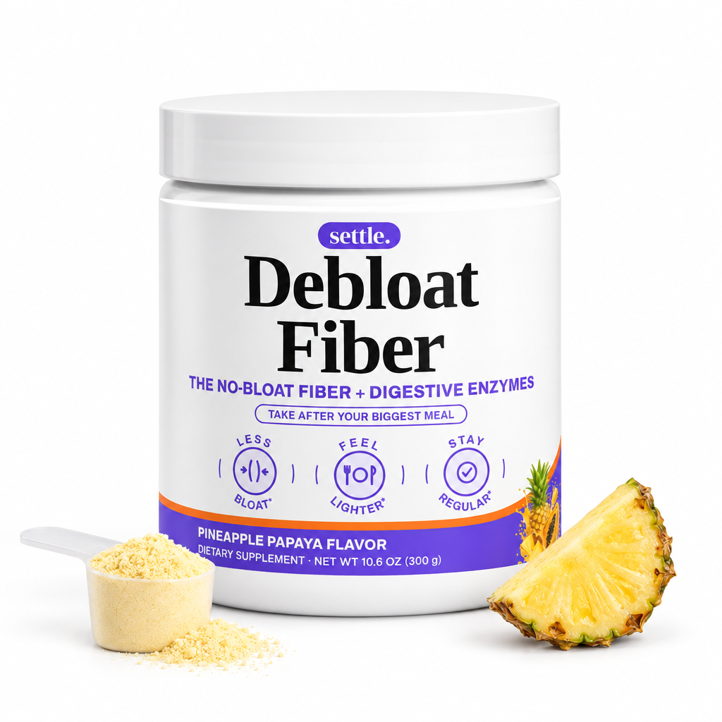 Debloat Fiber tub with a scoop and pineapple